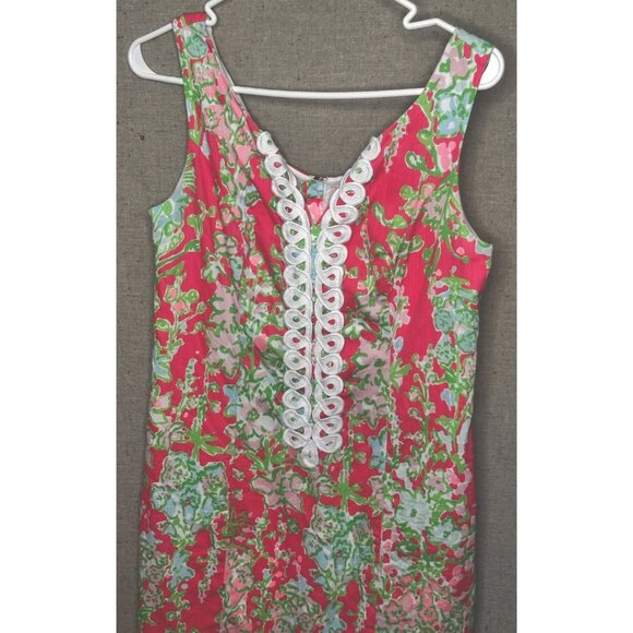 Lilly Pulitzer Cathy Shift Dress Flamingo Pink Southern Charm Lace Garden Party - Picture 5 of 14